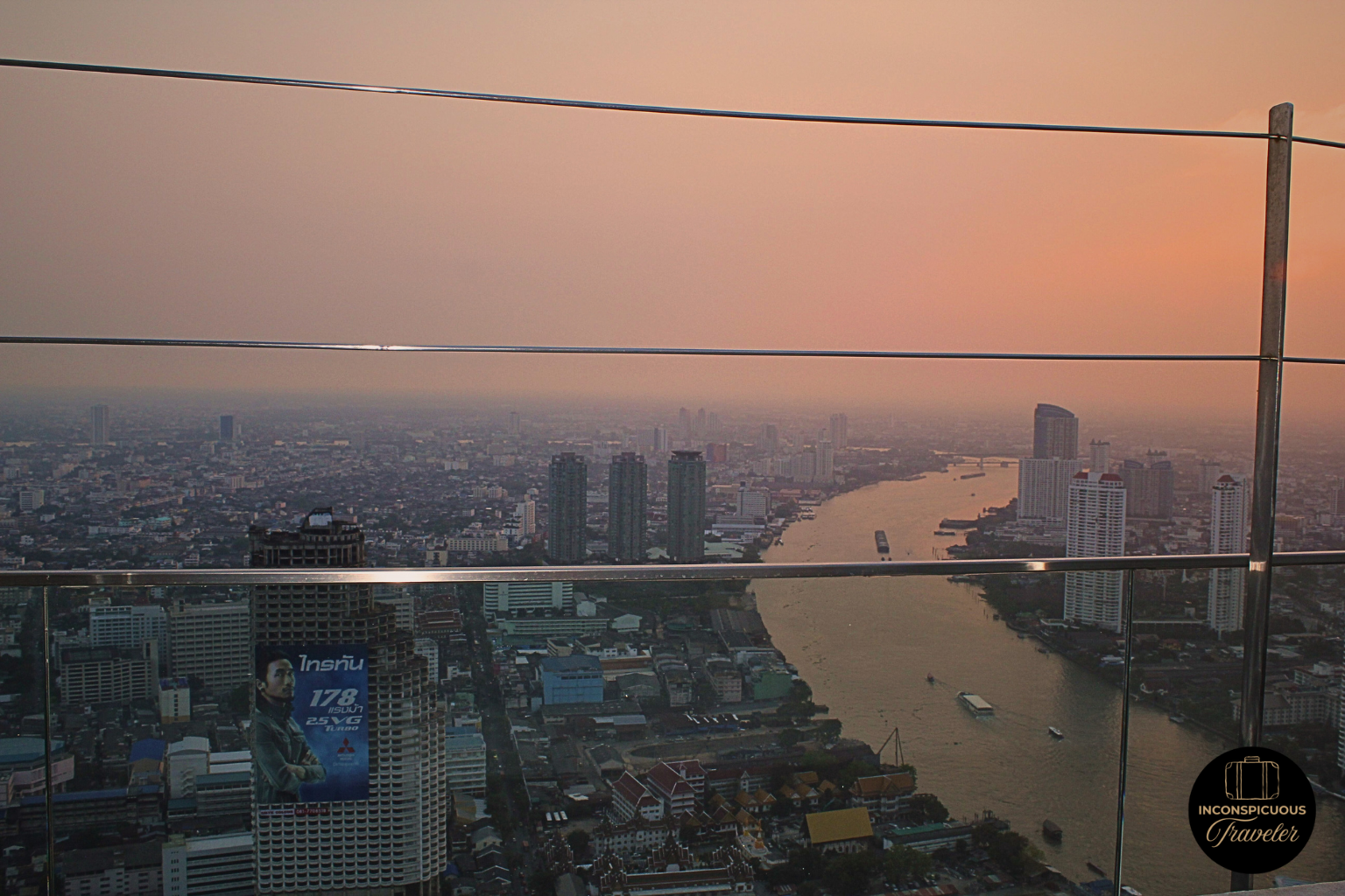 Looking out from rooftop in Bangkok